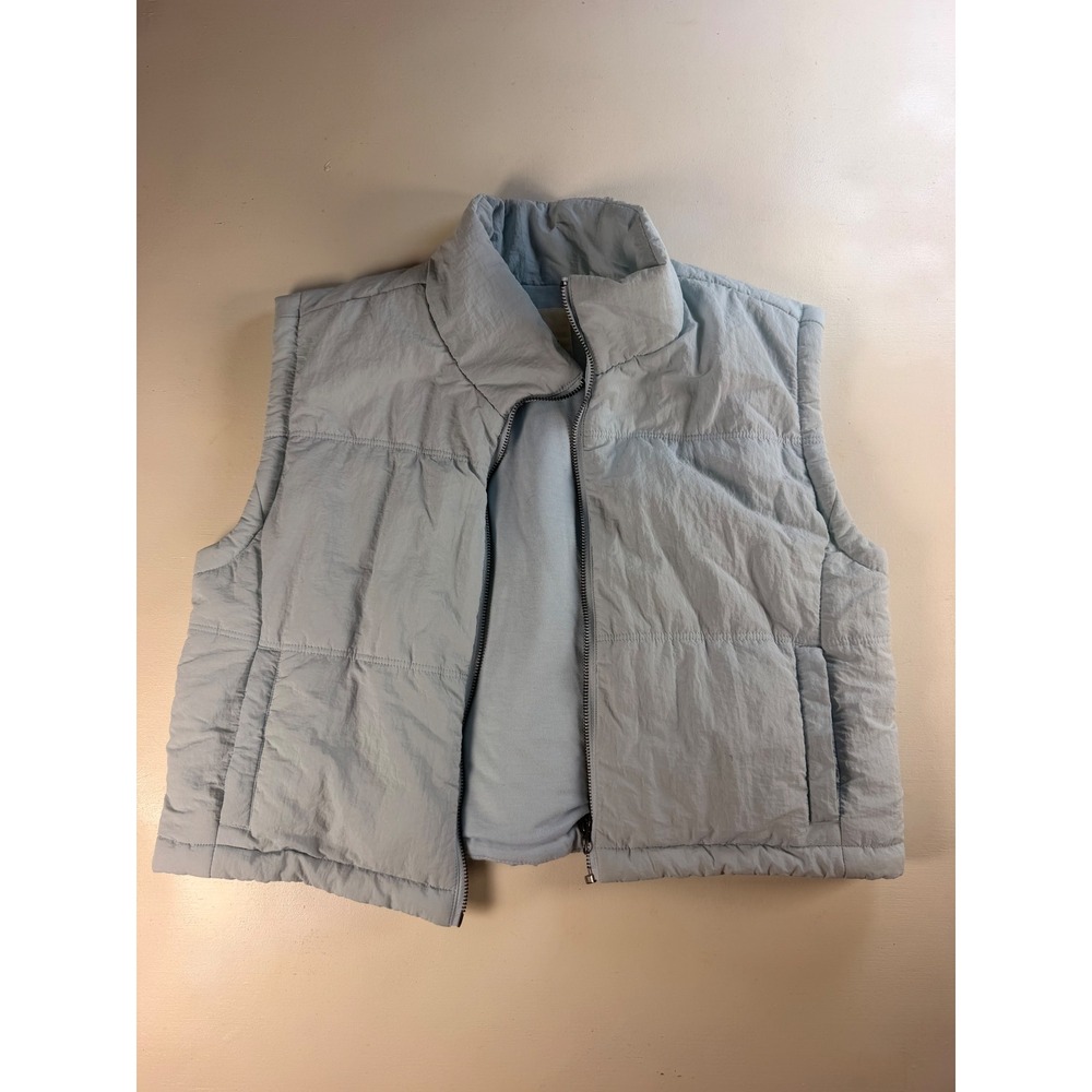 Thread & Supply Puffer Vest Women Small Blue Excellent Quilted Zip J1995CPWT1